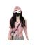 ARPGNHN慵懒韩系粉色双拉链针织开衫女秋冬新款内搭短款连帽毛衣外套上衣 粉色 均码