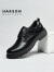 哈森（Harson）男鞋商务正装鞋男牛皮商务休闲鞋柔软舒适德比鞋NS335J03黑色41