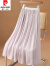 皮尔卡丹2024新款春夏季感流光雪纺半身裙女牛奶珠光气质百褶裙子 紫色 XL 130-145斤
