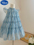 迪士尼（Disney）女童小飞袖连衣裙夏装蛋糕裙2024儿童女宝宝A字裙童装洋气公主裙 蓝色 海洋之心 100cm