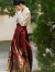 玛娇媚（Majiaomei）马面裙新中式连衣裙套装2024新款改良旗袍敬酒服订婚礼服红色裙子 2297加绒上衣+马面裙 M