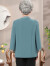 老年人夏装女老人衣服60岁7080奶奶装妈妈夏天套装老太太衬衫 绿色加裤子 2XL(建议95-110斤)
