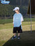 迪士尼男童套装儿童衣服夏季款中大童篮球服薄款网孔透气速干运动两件套 蓝色 130cm