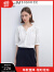 迪赛尼斯（DESIGNICE）2024年夏季新款优雅极简风气质衬衫短袖V领白色雪纺衫女 白色 S