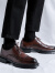 科顿杰斯布洛克皮鞋男士冬季商务正装增高英伦风德比鞋西装结婚新郎鞋 黑色 38