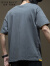 彼得 布鲁斯 PETER BRUCE夏季纯棉短袖T恤男运动风男装男士宽松大码质感夏装上衣男 灰色 M 体重90-110斤