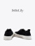 Bella Lily2024春季新款黑色新中式帆布鞋女国风板鞋一脚蹬休闲鞋 黑色 35