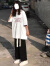 UHFV学院风闺蜜姐妹女装夏季韩版一套衣服初中学生搭配全整运动服套装 白色字母短袖+阔腿裤(套装) S