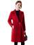 皮尔卡丹品牌中长版毛呢外套女2024年秋冬新款中年高端双面羊绒大衣女 红色 S建议80-100斤