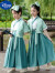 迪士尼（Disney）汉服男童幼儿园中国风演出服男孩古装女童开笔礼三字经儿童国学服 女绿色 170cm