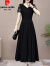 皮尔卡丹（pierre cardin）黑色蕾丝雪纺连衣裙女夏季新款轻奢中年妈l妈气质洋气长裙针 7872黑色 XL(116-126斤)