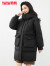 鸭鸭（YAYA）2024年冬季新款羽绒服女中长款简约连帽鸭绒保暖外套上衣XH 黑色 165/88A(L)