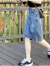 萧遇（XIAOYU）短袖连衣裙套装女2024夏新款韩版显瘦休闲两件套 针织衫+牛仔裙 M 98-108斤