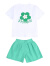 迪士尼（Disney）女童夏装套装2024新款儿童洋气时髦夏季中大童花朵短袖薄款两件套 绿色 170建议身高160-170年龄14-15岁