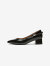 百思图（BASTO）2024春商场新款简约尖头玛丽珍鞋小皮鞋粗跟女单鞋RU845AQ4 黑色宽版 39
