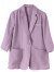 汉柏诺新款西服外套女夏季短天丝七分袖面料小西装春薄款修身一粒扣上衣 紫色 M