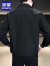 罗蒙（ROMON）春秋季新款外套男士韩版潮流修身翻领夹克男个性印花休闲上衣服 黑色 XL