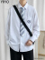 YRYO官方品牌学院风dk制服长袖领带白衬衫男女潮流套装宽松百搭学生班 K028+蓝白领带 S