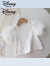 迪士尼（Disney）品牌女童夏装连衣裙2024新款洋气儿童公主裙宝宝牛仔背带裙子小童 白色泡泡袖T恤+牛仔花朵背带裙 130