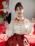 妍莉芬（yanlifen）马面裙过年连衣裙2024春季新款新中式国风红色战袍汉服订婚裙子女 刺绣 加绒衬衫上衣 S