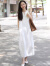 皮尔卡丹（pierre cardin）夏季连衣裙女高档气质白色衬衫2024年背心裙复古无袖衬衣宽松艺术 白色 S:合适85-98斤