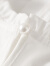 尚都比拉夏季洋气随性文艺气质通勤圆领短袖雪纺衫 白色 S 