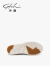 沙驰（SATCHI）沙驰女鞋时尚厚底小白鞋女2024年春季新款舒适软底豆豆乐福鞋单鞋 米白色（L207002B150） 39