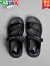 卡帝乐鳄鱼（CARTELO）运动凉鞋女款2024新款户外穿厚 底夏季透气黑色沙滩鞋百搭软底 黑色 35