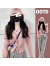 ARPGNHN慵懒韩系粉色双拉链针织开衫女秋冬新款内搭短款连帽毛衣外套上衣 粉色 均码