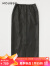 moussy 2023冬季新品做旧感皮革开叉长款半身裙女010GAS30-6560 020黑色 00001/S