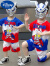 迪士尼男童夏季套装2024新款儿童奥特曼中小童卡通夏装短袖篮球服帅气潮 蓝色-奥特曼-【1号】-加加面具 90cm