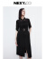 奈蔻2024年春季新款时尚设计感小众气质收腰显瘦连衣裙女 黑色 L