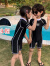 云影之间女童泳衣6-12岁训练男女童姐弟同款泳衣儿童宝宝连体速干防晒沙滩 黑色064(没有泳帽)只有一套 80 (身高70cm左右)