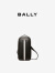 BALLY/巴利男士黑色皮革撞色条纹单肩包斜挎包6238772 黑色 均码