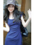 韩哚馨（HANDUOXIN）茶歇法式蓝色连衣裙女夏季2024新款设计感气质显瘦度假长裙 藏蓝色 S
