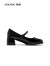 奥康（Aokang）官方女鞋 2024春季新款复古风玛丽珍鞋气质方扣搭扣时尚单鞋女 黑色 35