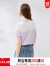 秋水伊人设计感条纹提花针织衫2024夏季新款女优雅减龄短袖上衣 紫色 M
