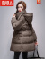 南极人（Nanjiren）轻奢品牌女式中长款羽绒棉服女士秋冬季2024新款加厚洋气棉衣外套 卡其色 S 【80-100斤】