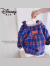 迪士尼（Disney）品牌男童女童长袖衬衫2024春秋季童装儿童宝宝外套格子衬衣小童1 橙色 加绒 80cm