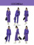 COCOBELLA设计感连帽短外套女春字母刺绣休闲纯棉开衫SC608 紫色 L