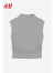 H&M女装T恤2024春季新款CleanFit拉链短款简约机车夹克1174186 白色/黑色条纹 165/96A