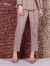 pinkmary粉红玛丽/粉红玛琍直筒裤格子条纹休闲裤女士九分西装裤PMAKW2313 肉桂色 155/XS