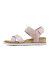 斯凯奇（Skechers）夏季女鞋经典魔术贴轻质舒适平底凉拖鞋外穿114139 粉红色/多彩色/PKMT 35