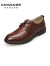 康奈男鞋新款休闲皮鞋 男士商务休闲鞋子圆头软面皮系带款鞋子1167728 红棕色 44