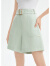 朗姿高级感直筒阔腿女士短裤高级感休闲裤夏季新款复古裤子 薄荷绿色 XXL