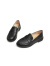 天美意皮鞋女鞋商场同款柔软羊皮乐福鞋单鞋CCJ38CA3 黑色（宽版） 35