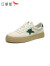 红蜻蜓复古板鞋新款男士厚底小白鞋户外休闲鞋平底男鞋WGA33015 白绿色 40