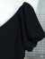roeyshouse罗衣气质灯笼袖黑色连衣裙2022夏装新款淑女褶皱大摆中长裙06917 黑色 S