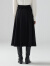 MSLAN【时装周】商场同款冬新款A型绑带半身裙裙子 乌黑 S