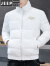 吉普（JEEP）羽绒棉服男2023年冬季新款男装棉衣棉袄潮流亮面加厚保暖外套 白色 L